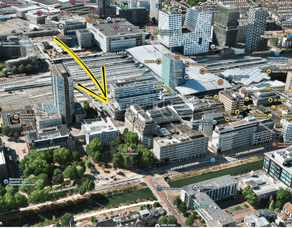 De locatie vanuit Apple Maps